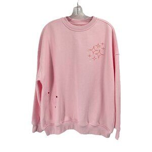 Sunkissed Coconut Pink Crew Neck Sweatshirt Embroidered Sz Small NWT
